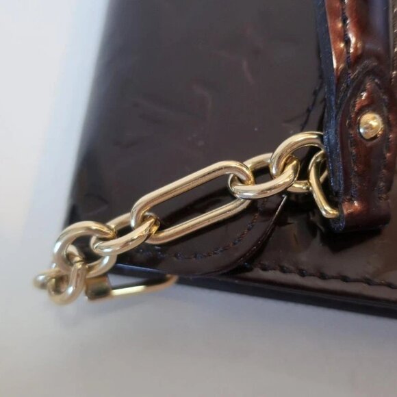 Authentic Louis Vuitton Monogram Vernis Sunset Boulevard Burgundy Patent Leather - Picture 11 of 15